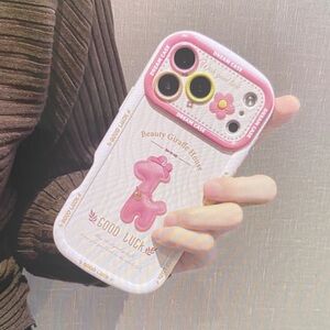 Pink and White Giraffe Phone Case